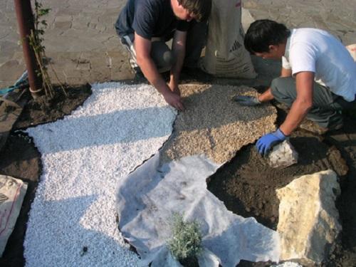 Клумбы своими руками со щебнем: отсыпка гравием, цветной щебенкой и фото