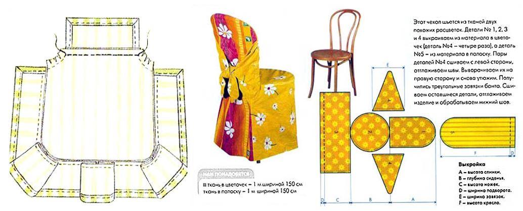 Как сшить чехол на стул со спинкой: пошаговая инструкция