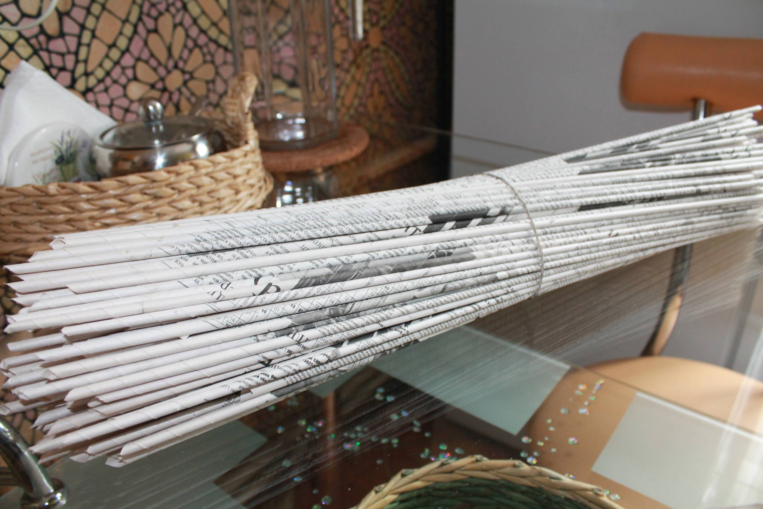 Ваза из газетных трубочек для начинающих и опытных