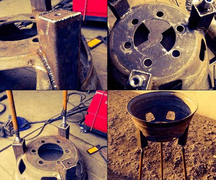 Как сделать мангал из диска колеса грузовика, КамАЗа, газели своими руками