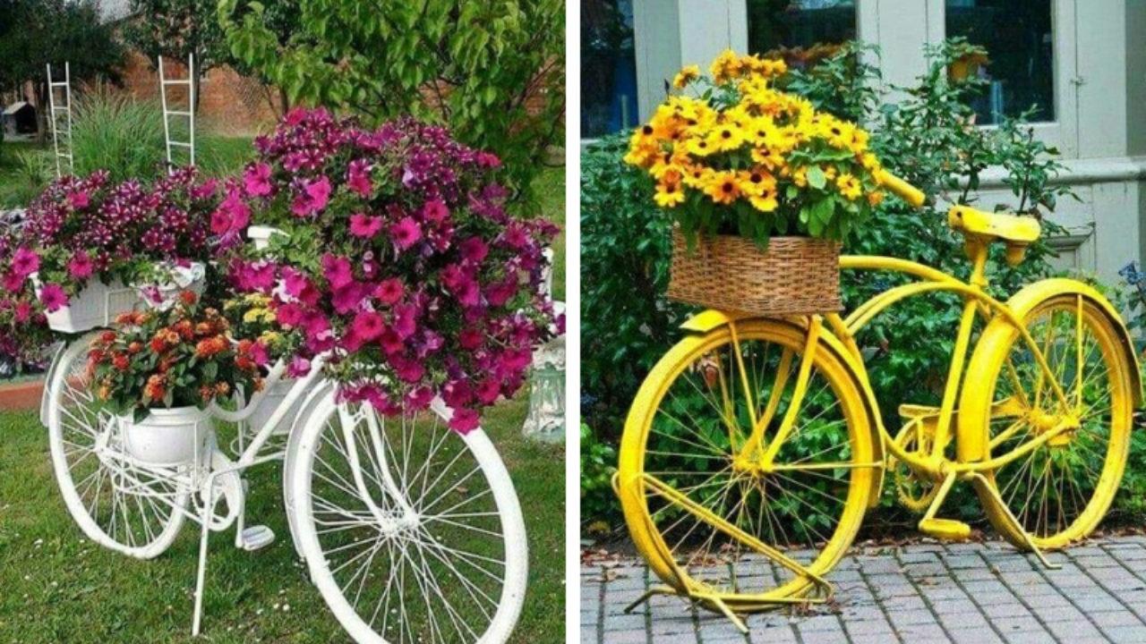 Как сделать цветник из велосипеда для дачи: фото, советы, идеи оформления