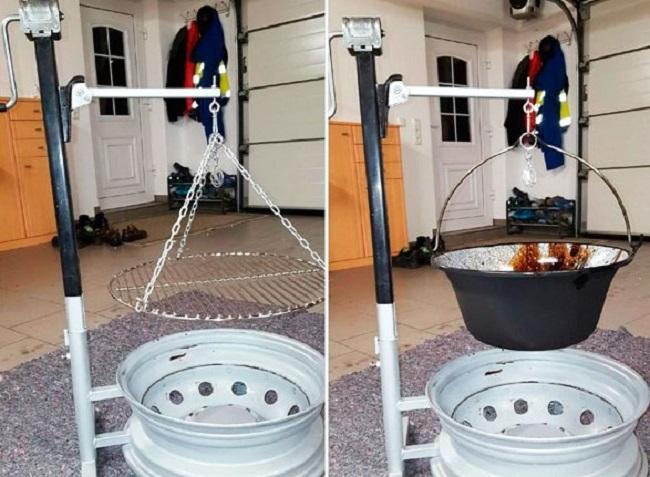 Как сделать мангал из диска колеса грузовика, КамАЗа, газели своими руками