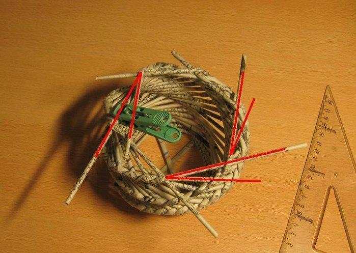 Ваза из газетных трубочек для начинающих и опытных