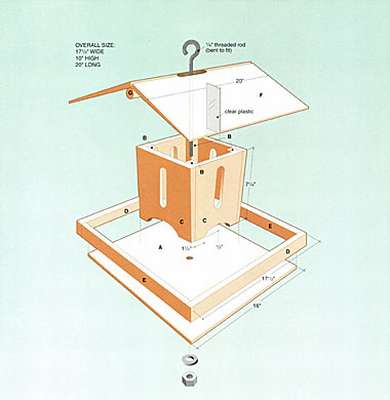Как сделать кормушку для птиц из фанеры: чертежи с фото