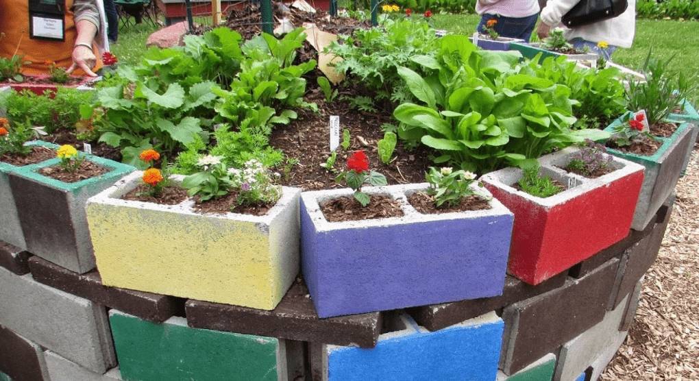 Клумбы из блоков своими руками: фото, как сделать из шлакоблоков, бетонных, строительных и пеноблоков