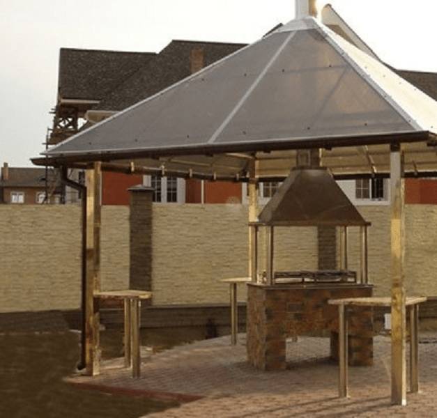 Мангал, барбекю из кирпича в беседке: как сделать, устройство