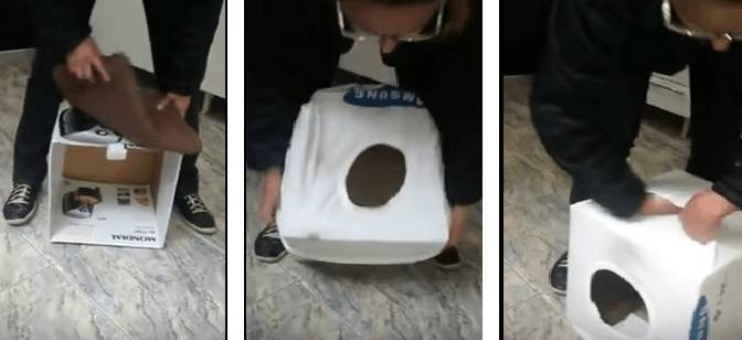 Домик для кошки из картона своими руками
