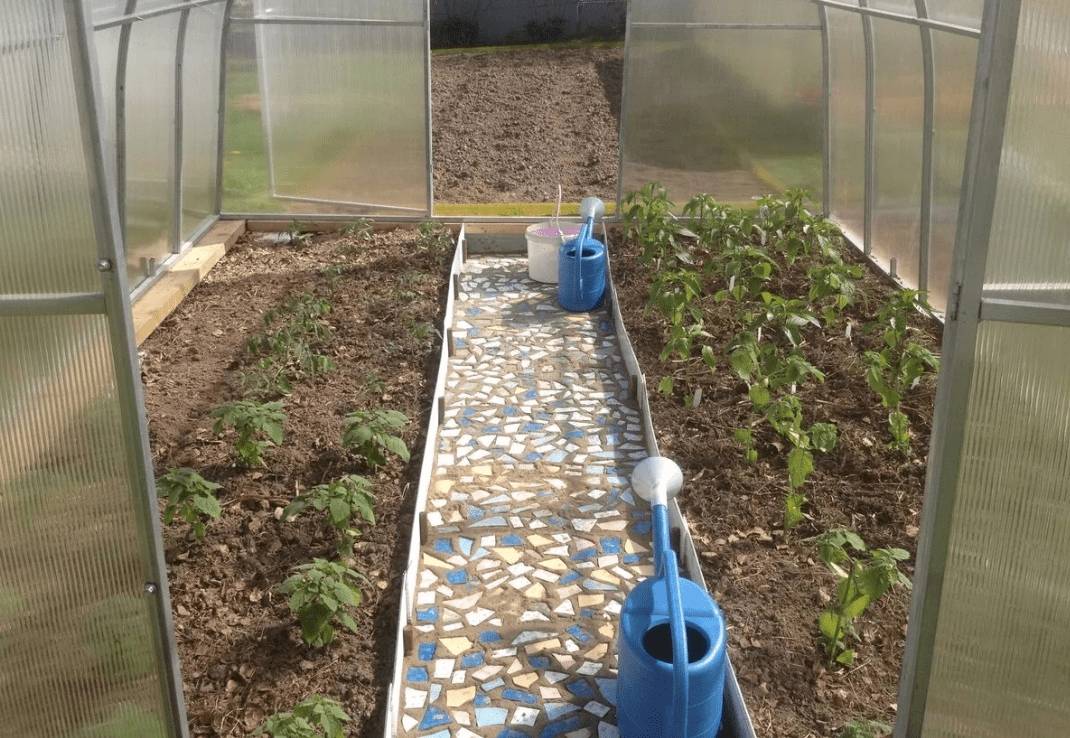 Как сделать дорожку в теплице между грядками своими руками