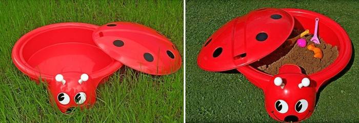 Как сделать детскую песочницу с крышкой для дачи своими руками