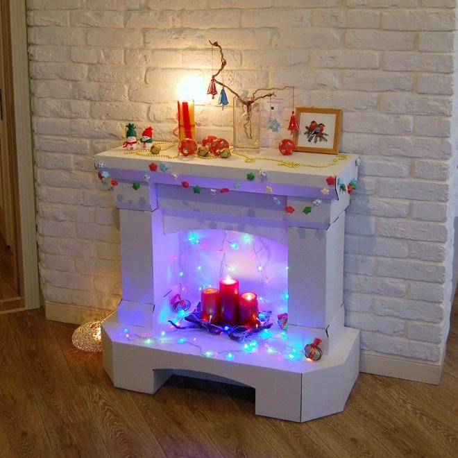 Камин из коробок своими руками: пошаговая инструкция с фото