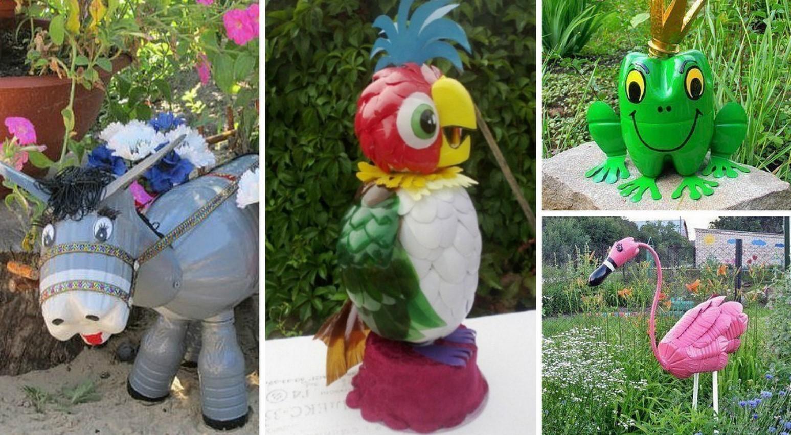 Клумбы из пластиковых бутылок своими руками: фото + идеи по оформлению