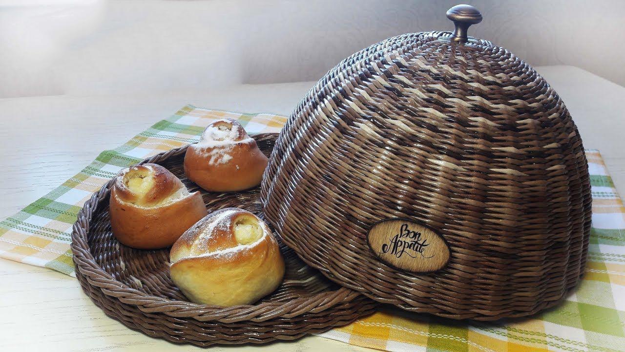 Хлебница из газетных трубочек: овальная, круглая и ажурная