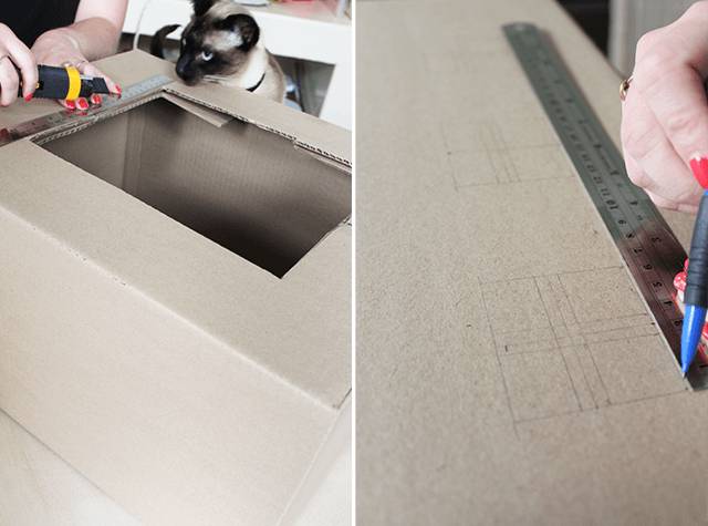 Домик для кошки из картона своими руками