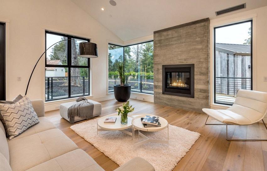 интерьер кухни гостиной в частном доме