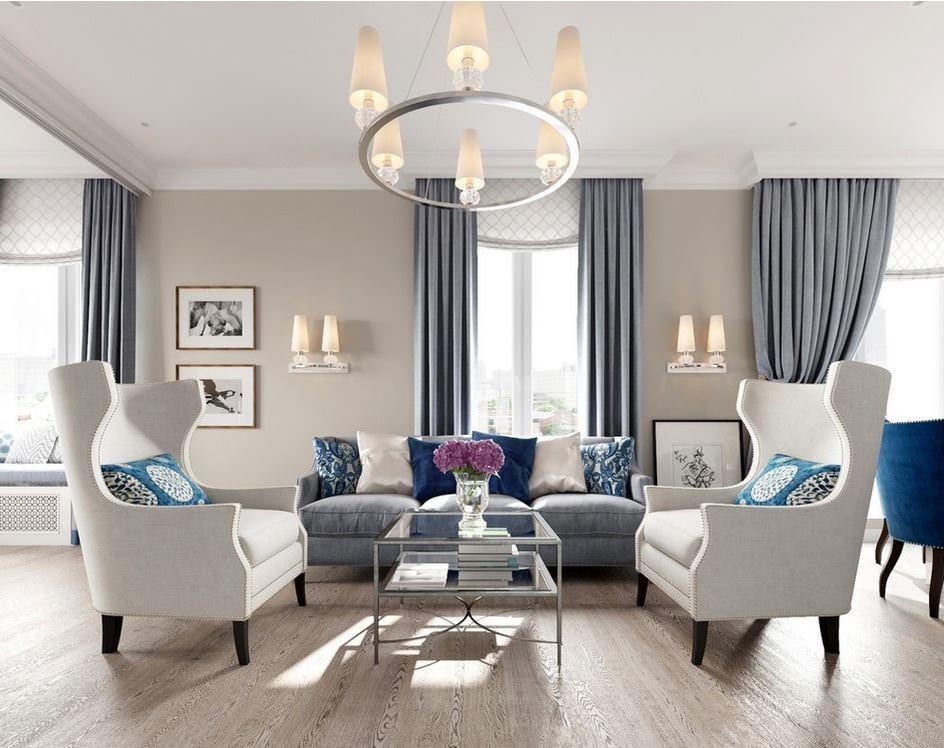 Гостиная арт-деко дизайн гостиной в светлых тонах