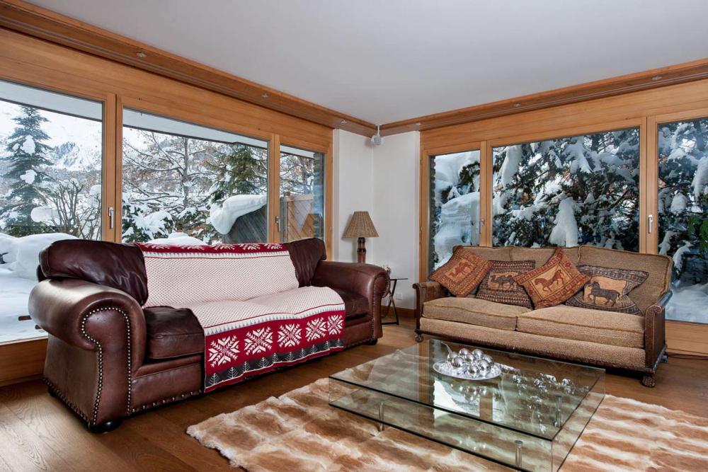 гостиная в стиле шале