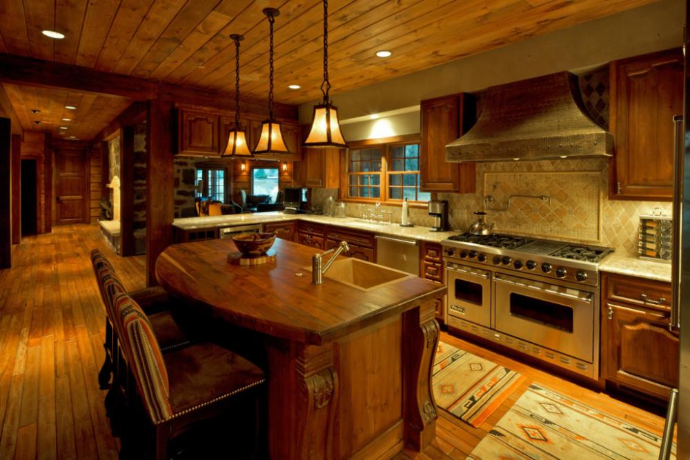 гостиная в стиле шале