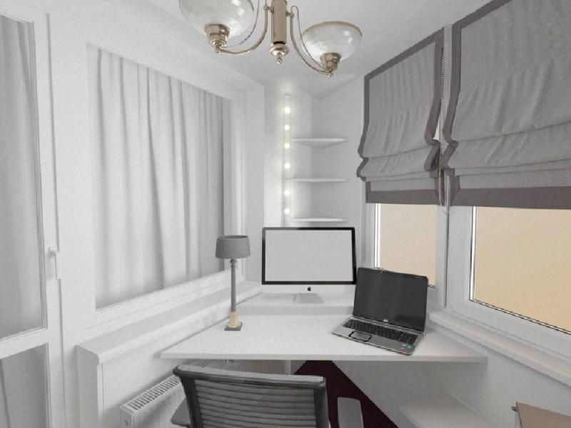 компьютерный стол на балконе