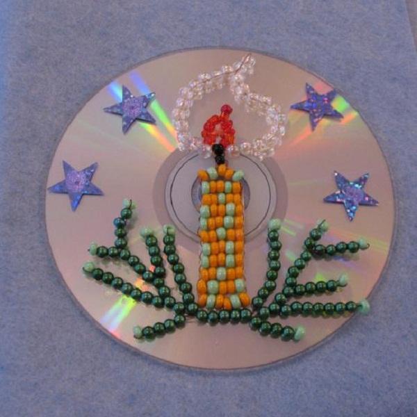 новогодняя игрушка из диска