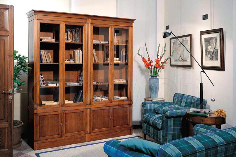 книжные шкафы со стеклянными дверями