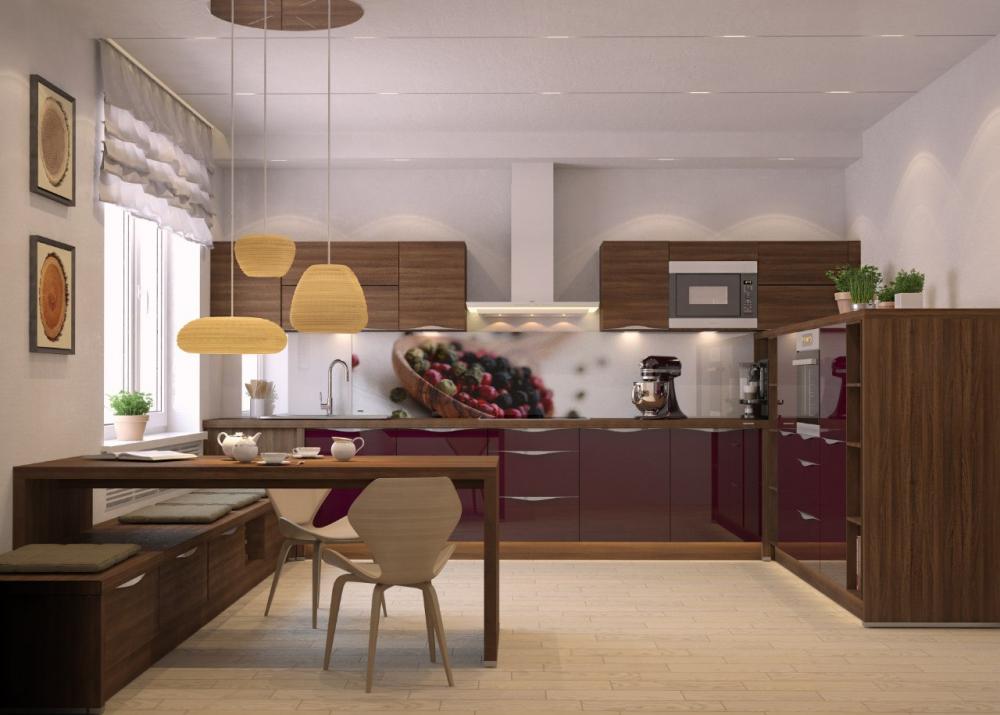 кухня в сиреневых тонах