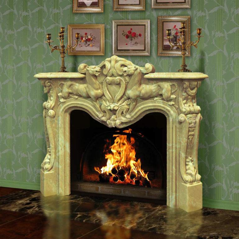 дизайн гостиной в доме с камином