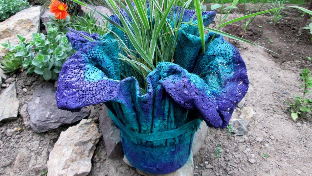 1000 Кашпо-цветок из цемента для сада или дачи