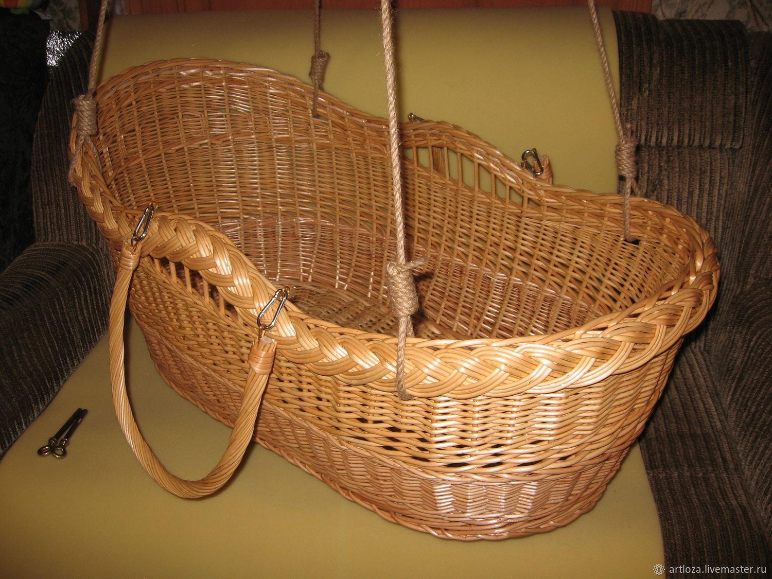 плетеная колыбель для новорожденных