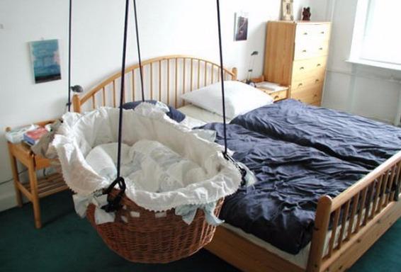 плетеная колыбель для новорожденных