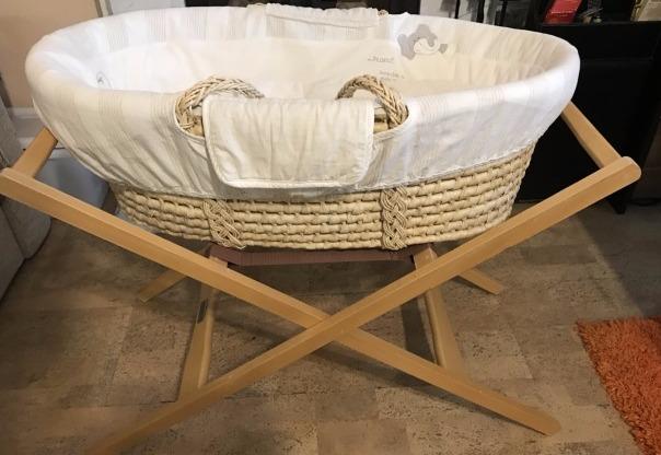 плетеная колыбель для новорожденных