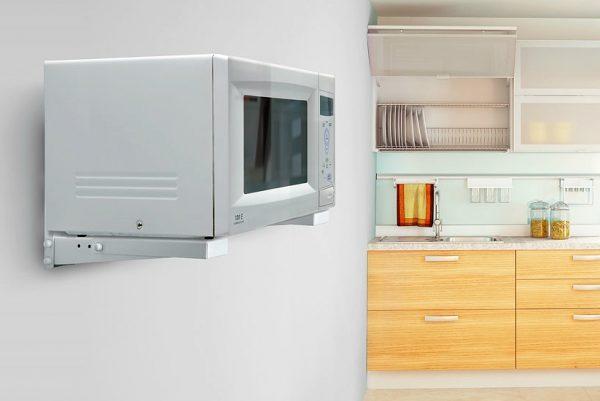 повесить микроволновку на стену