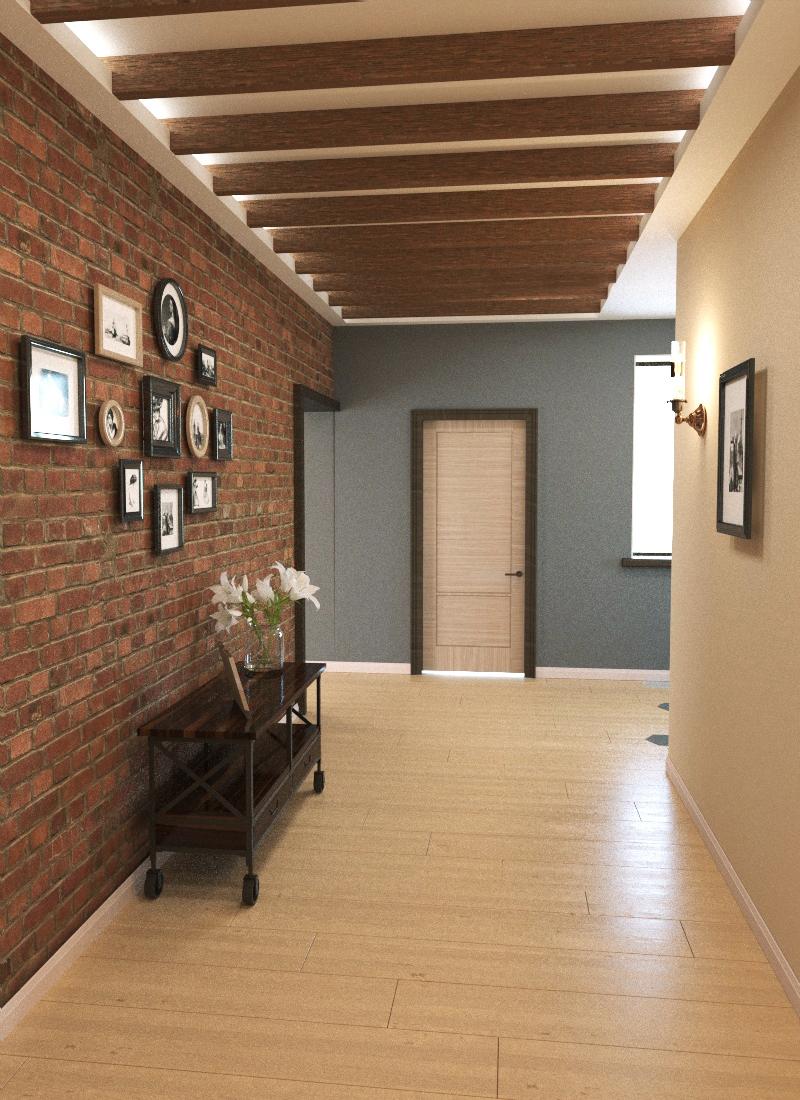 коридор в стиле лофт