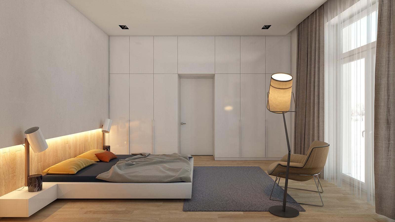 спальня в стиле минимализм (главный ключ)