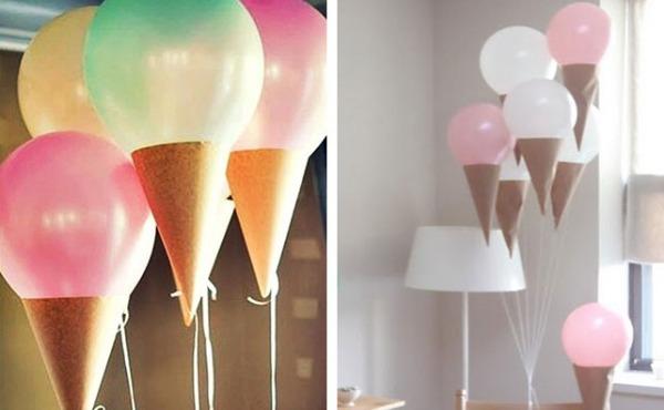украшение для дня рождения из шаров мороженное из воздушных шаров