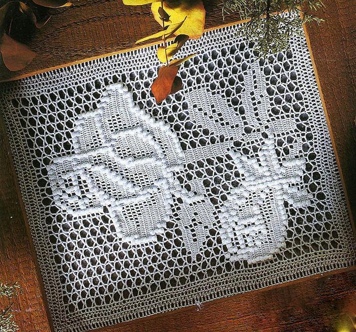 вязаные шторы крючком схемы и описания