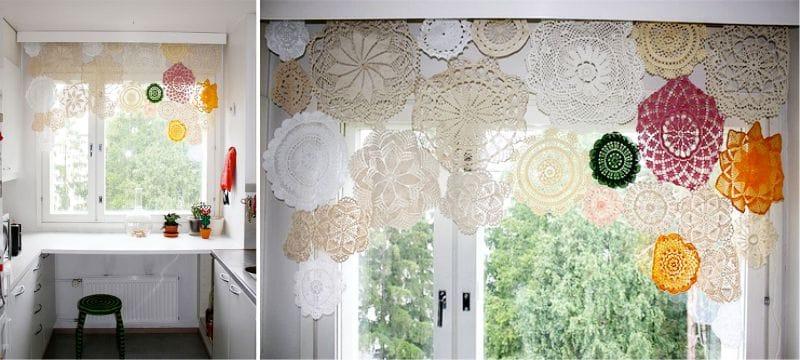 вязаные шторы крючком схемы и описания